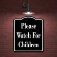 thumbnail image 2 of Please Watch For Children BLACK Aluminum Composite Sign, 20"x24", 2 of 9