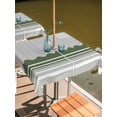 thumbnail image 2 of Outdoor Tablecloths with Umbrella Hole & Zipper, Dark Green Striped 60x60 Inch Square Tablecloths, Abstract Modern Geometric Stripes Waterproof Table Cloth, Patio/Pool/Picnic Table Covers, 2 of 8