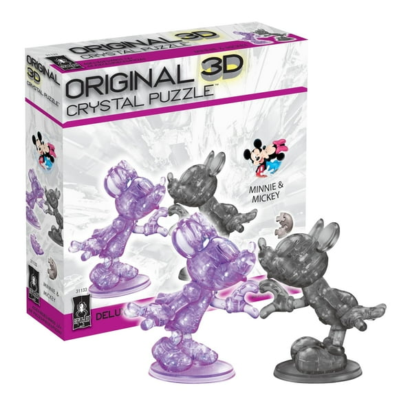 Disney Minnie and Mickey Mouse Heart Deluxe Original 3D Crystal Puzzle from BePuzzled 3D Crystal Puzzles and Brainteasers for Puzzlers and Collectors Ages 12 and Up