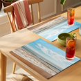 thumbnail image 4 of Ocean Placemats Set of 8 Beach Sand Blue Sky Waves Scenery Summer Horizon Place Mats Indoor Wipeable Table Mats Washable Cloth Dining Table Placemats for Kitchen Holiday Party Home Decor 13x19 Inch, 4 of 9