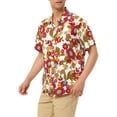 thumbnail image 4 of INSPIRE CHIC Men's Printed Button Down Short Sleeves Hawaiian Color Block Shirts, 4 of 6