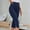 Navy, variant on Admvng Womens Capri Pants Casual Summer Stretch Pants Bottom Slits Design with Buttons Trim S-3XL