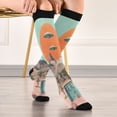thumbnail image 5 of FORMRS Womens Knee High Socks Casual Long Thick Travel Daily Wear, 2 Pairs, Retro UFO, 5 of 6