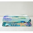 thumbnail image 3 of Coastal Throw Blanket Twin 60x80 inch,Summer Sea Turtle Jellyfish Fleece Blanket ,Tropical Starfish Coral Sherpa Plush Blanket,Farmhouse Wooden Barn Fuzzy Blanket for Living Room, 3 of 5