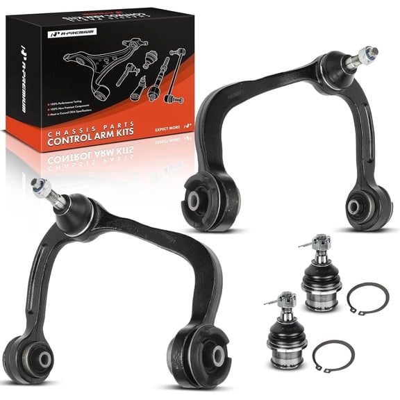 A-Premium 4Pc Front Suspension Kit, Upper Control Arm with Bushing, Lower Ball Joint, Compatible with Ford F-150 F150 2004 2005 2006 2007 2008 Lincoln Mark LT 2006 2007 2008# K80149 K80308 K80306