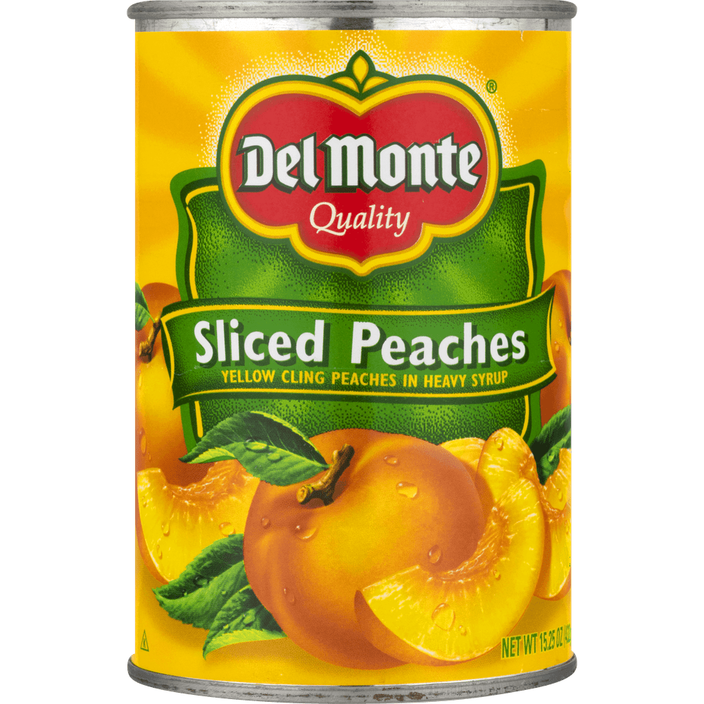 Del Monte Canned Fruit Sliced Yellow Cling Peaches in Heavy Syrup, 15.25 Oz