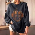 thumbnail image 2 of Sudadera extragrande de lana de manga larga con cuello redondo y estampado de calavera para mujer Pompotops gfhjh16626, 2 of 5