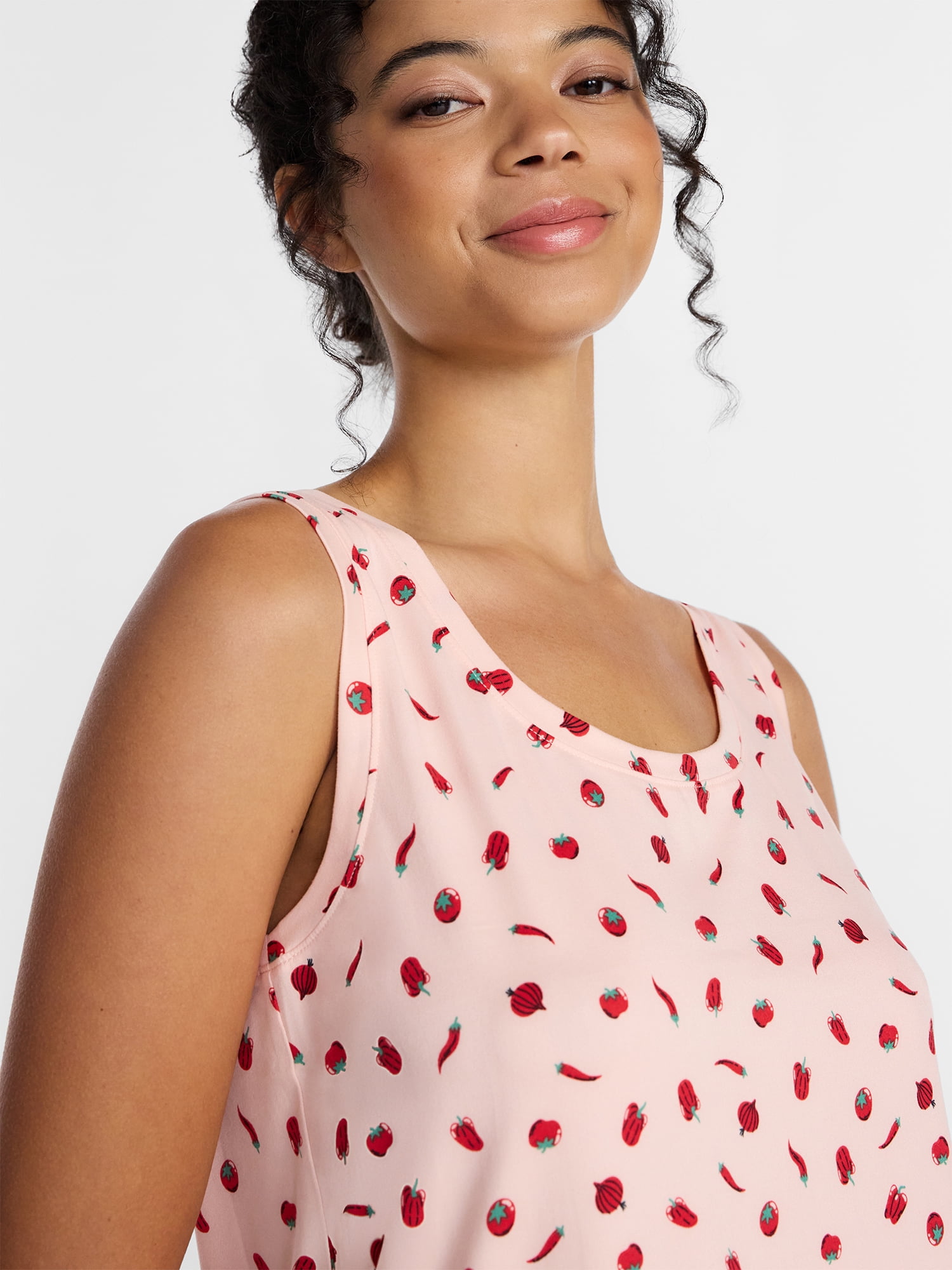 Joyspun Women's Tank Top and Shorts Pajama Set, 2-Piece, Sizes XS-3X