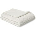 thumbnail image 4 of EVERGRACE Jacquard Boho Sherpa Fleece Throw Blanket for Couch, Super Soft Cozy Fuzzy Plush Blankets for Winter, Reversible Thick Warm Blanket for Bed, Sofa, Living Room, Off White, 50'' x 60'', 4 of 7