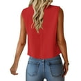 thumbnail image 6 of UAMVSH Women's Cropped One Button Blazer Vests Lightweight Sleeveless Jackets Tank Tops Casual Office Work Waistcoat with Pockets(XX-Large,Red), 6 of 7