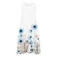 thumbnail image 4 of 2026 ! JINMGG Summer Dresses 2026, Dresses for Women 2026 Women's Summer Fashion Casual Printing Sleeveless Round Neck Pocket Dress Beach Casual Maxi Sundress Light Blue L, 4 of 5