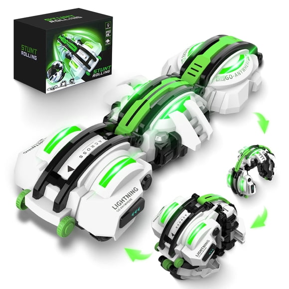 BAZADER Voiture RC avec Lumières LED - Voiture Télécommandée Serpent Jouet à Roulement à 360°, Anniversaire pour Enfants de 7 8 9 10 11+ Ans, 2 Piles 60+min,