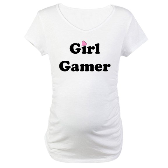 CafePress - Girl Gamer Maternity T Shirt - Cotton Maternity T-shirt, Cute & Funny Pregnancy Tee