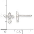 thumbnail image 4 of Sterling Silver Polished Cross Cz Post Earrings (8.72 X 7.5) Made In Thailand qe16573, 4 of 6