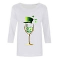 thumbnail image 4 of GaThRRgYP Womens Plus Size Tops,Sweatshirts for Women Oversized,Women's St. Patrick's Day Printed Crew Neck 3/4 Sleeve T-Shirt Loose Tops White XXL, 4 of 4