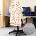 thumbnail image 3 of SCRAWLGOD Floral Leaf Orange White 4 Pieces Gaming Chair Slipcover with Armrest Covers Stretch Rotating Gaming Chair Protector Office Desk Chair Cover Cat Scratch Proof, 3 of 7