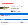 thumbnail image 2 of Water Temperature Sensor - Compatible with 2001 - 2011 Honda Civic 2002 2003 2004 2005 2006 2007 2008 2009 2010, 2 of 2
