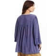 thumbnail image 3 of June & Vie Women's Plus Size Acid Wash Peasant Blouse, 3 of 5