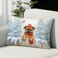 thumbnail image 2 of Playful Brussels Griffon Welcomes Winter Snowy Day with Cardinal Bird Pillowcase Double Sided Griff Dog Lover Pillow Case Covers - 2017, 2 of 3