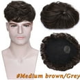 thumbnail image 2 of SEGO Human Hair Topper Clip in Hair Extension Hairpiece Hair Toupee with Hair Loss Thinning Hair Gray for Women/Men, 2 of 6