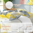 thumbnail image 2 of Abstract Graffiti Duvet Cover Set King Size, Yellow Gray Brush 4 Piece Soft Microfiber Bedding Set with 1 Duvet Cover, 1 Flat Sheet, 2 Pillowcases, 2 of 9