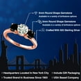 thumbnail image 2 of Gem Stone King 18K Rose Gold Plated Silver Green Prasiolite and Black Diamond Engagement Ring for Women | 1.90 Cttw | Round 6MM | Gemstone Birthstone | Size 9, 2 of 6