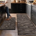 thumbnail image 7 of Bsicpro Kitchen Rugs and Mats 2 Pieces, Non Skid Anti Fatigue Absorbent Runner Rugs for Sink, black,20"*47"+24"+70", 7 of 7