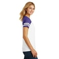 thumbnail image 3 of District Made Ladies Game V Neck Tee-XL (White/ Heathered Purple), 3 of 6
