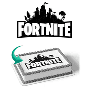 TNCT Personalized Fortnite Logo Edible Cake Topper, Custom 1/4 Sheet Cake Decoration Wrap