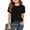Black, variant on Girl's Ribbed T-Shirts, Cotton Short Sleeve Basic Tees Crewneck Fitted Tops Casual Shirts 2026 Summer Trendy (Black, 15-16 Years)