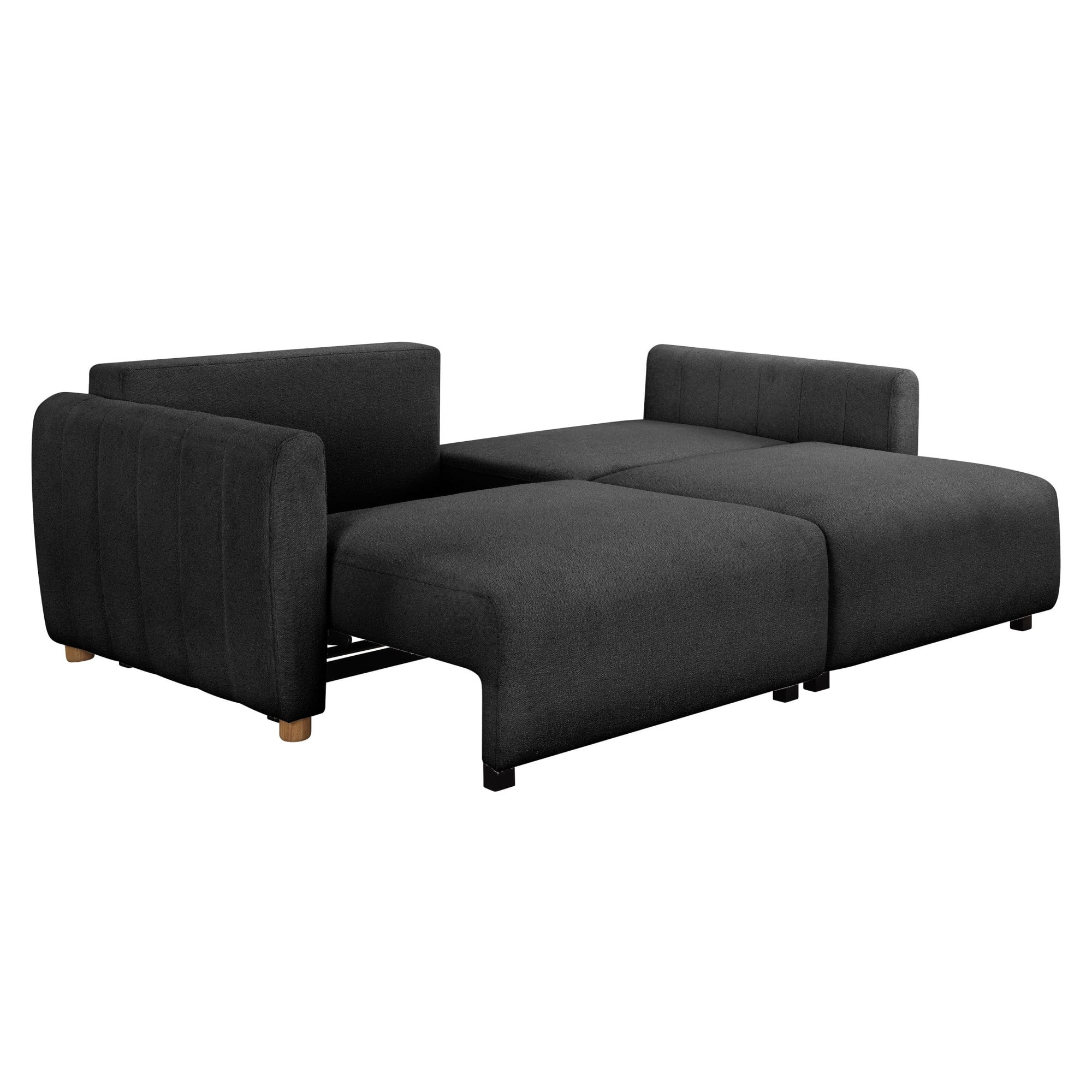 Serta Grant Scandinavian Convertible Sofa with Queen Size Sleeper, Charcoal Boucle Fabric