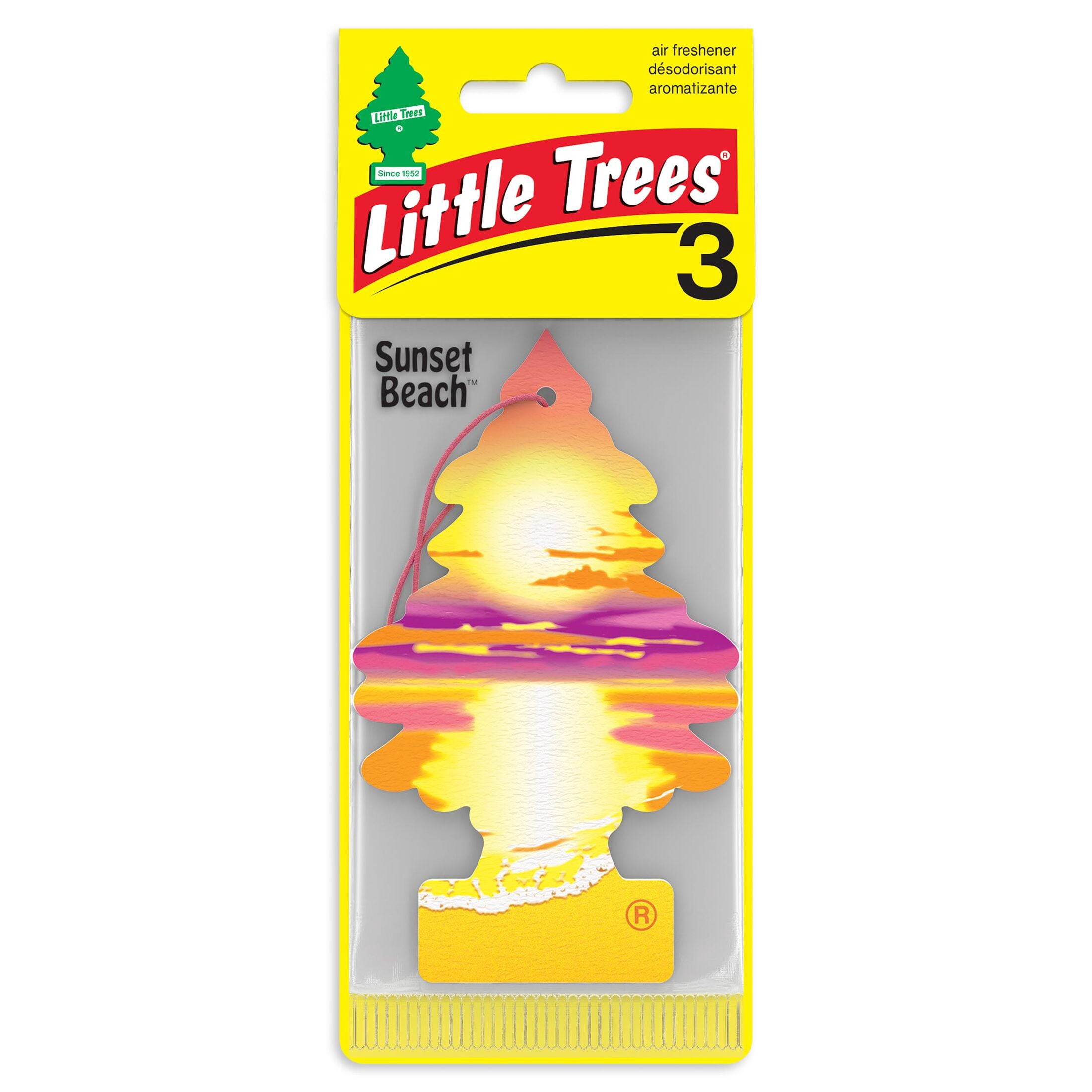 (2 pack) Little Trees Air Freshener Sunset Beach Fragrance 3-Pack