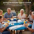 thumbnail image 2 of Round Outdoor Tablecloth with Umbrella Hole and Zipper, Blue Ombre Fitted Table Cover with Elastic Edge for 45-54 Inch, Modern Geometric Abstract Art Moire Waterproof Patio Tablecoths for Picnic, 2 of 9
