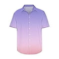 thumbnail image 4 of S-5X Plus Size Shirts for Men Big & Tall Short Sleeve Button-Down Tshirts Shirt Mens Gradient Printed Collar Summer Hawaiian Beach Tees Tops, 4 of 5