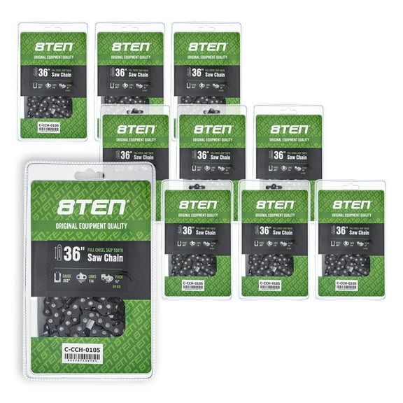 Full Chisel Skip Tooth Chainsaw Chain 36 inch .063 3/8 114DL for Stihl 10 Pack 810-CCC2327H