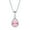 Pink, variant on Womens Sterling Silver Victorian Bridal Necklace Blue Solitaire CZ Teardrop Pendant