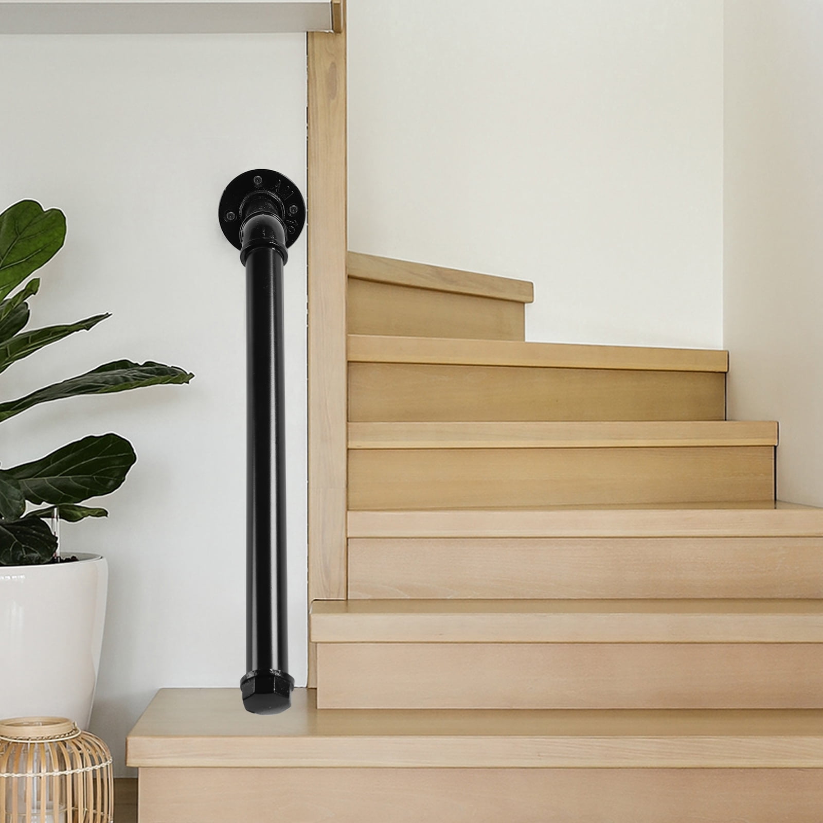 2-Pack Black Wall-Mounted Safety Grab Bar for Stairs and Bathroom