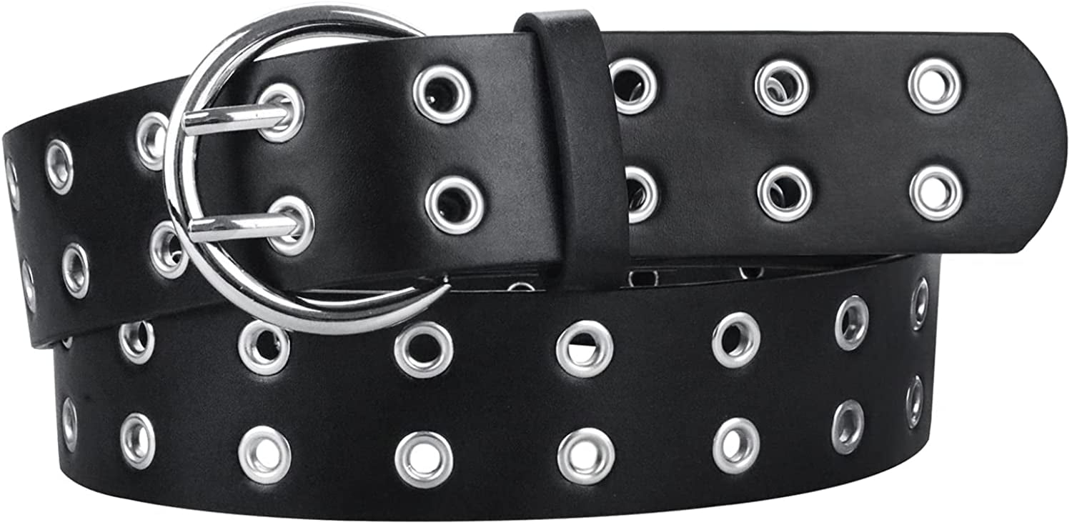 Grommet Leather Belts for Women, Cute 