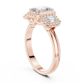 thumbnail image 3 of Zuwelria Certified Moissanite Bridal Rings | 1.47 Carat Latest Emerald Shape Moissanite Diamond Three Stone Engagement Ring for Her | 18K Rose Gold Plated Sterling Silver Size 6, 3 of 8