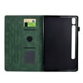 thumbnail image 5 of Embossed Folio Flip Smart Case for Samsung Galaxy Tab S9/S8/S7, Premium PU Leather Kickstand Card Slots Magnetic Auto Sleep / Wake with Pen Slot Case for Samsung Galaxy Tab S9/S8/S7, Green, 5 of 5