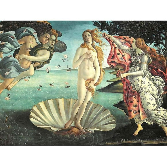 Wee Blue Coo Peinture Coquillage Déesse Naissance Vénus Botticelli Affiche d'Art Mural Non Encadrée Décoration Maison Premium