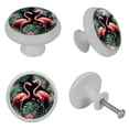 thumbnail image 4 of Flamingo Fluorescent Drawer Pulls - Round 4-Pack Glow-in-the-Dark Knobs for Cabinets, Wardrobes, and Dressers - Kitchen Hardware and Dresser Handles, 4 of 6