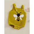 thumbnail image 5 of Suealasg Baby Romper, Sleeveless Embroidery Ladybug Bee Fruit Mushroom Bodysuit Overalls for Girls Boys, 5 of 9