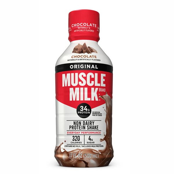 Muscle Milk Chocolate Protein Nutrition Shake 17 Oz Bottles Pack of 12