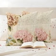 thumbnail image 3 of Pink Orange Hydrangea Outdoor Waterproof Pillow Covers, Spring Vintage Botanical Flowers Decorative Square Throw Pillowcase Sofa Cushion Sham for Patio/Couch/Chair, 16"x16" 2 Pack, 3 of 8
