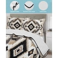 thumbnail image 4 of Black Brown Twin Size Down Alternative Comforter, Lightweight Comforter Quilt Bedding Set with Pillow Shams Boho Vintage Southwestern Ethnic Geometric All Seasons Bed Comforter Duvet Insert 68"x86", 4 of 7