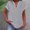 Light Blue, variant on Women's Fashion Solid Button Shirt Female-Neck Loose T-shirt Blouse
