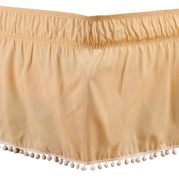 Toystoory Faldón de cama duradero y elegante para las necesidades de decoración del hogar Faldones de cama elegantes Beige US-King78*80in Type2 NO2