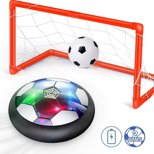 Air Power Football Set Incl. 2 Goals - 2019 Rechargeable Hover Ball Indoor Football With Led Lighting, Super Fun Playing Football Indoors, Perfect For Kids Boys Girls