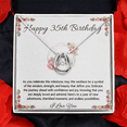 thumbnail image 2 of 35th Birthday Women Gift Lucky in Love Message Card Necklace for Daughter Sister Mom wife Jewelry From dad  Brother friend, 2 of 6